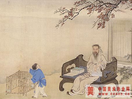 禹之鼎王士禛放鹇图卷